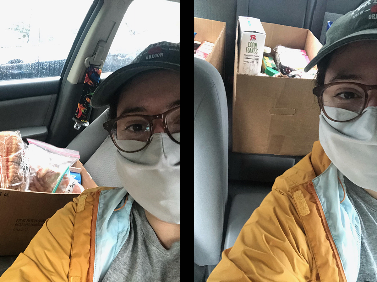 Safia Delivering Food Boxes