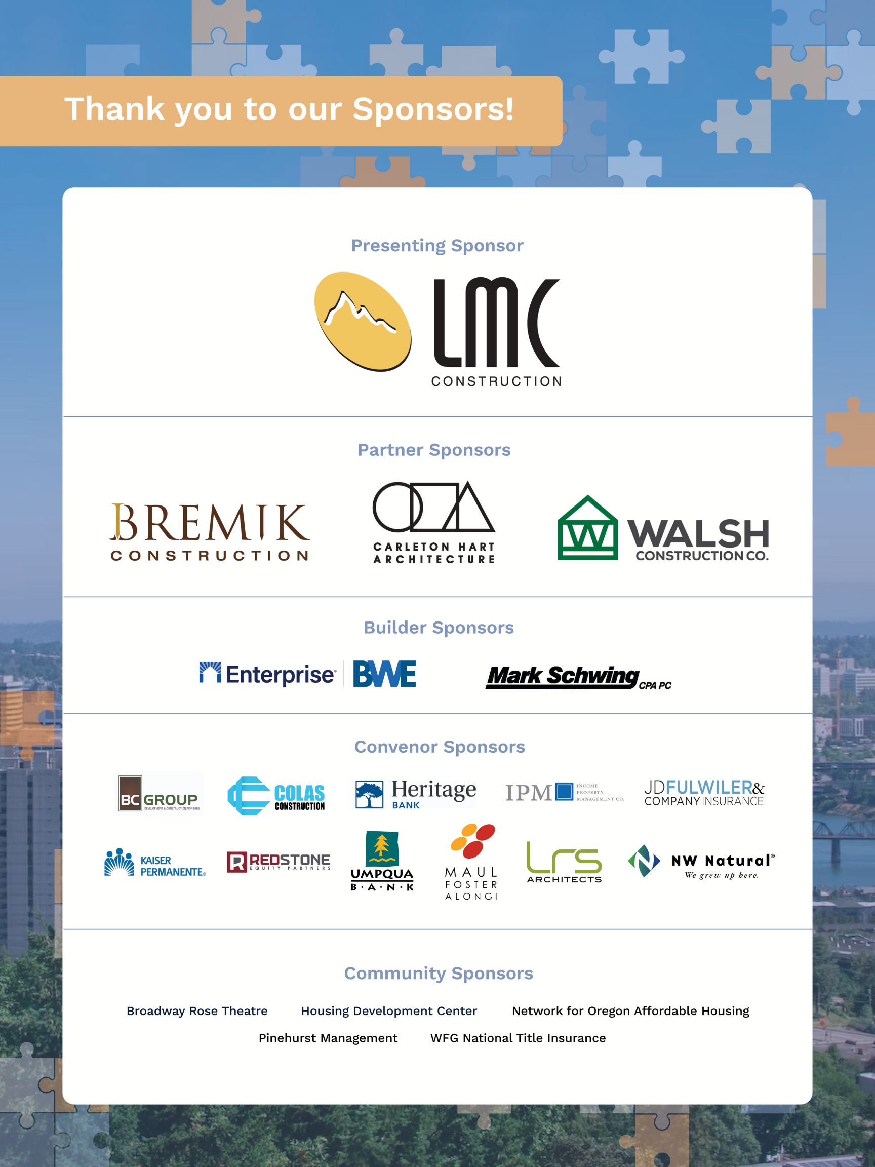 Housing Forum Sponsors